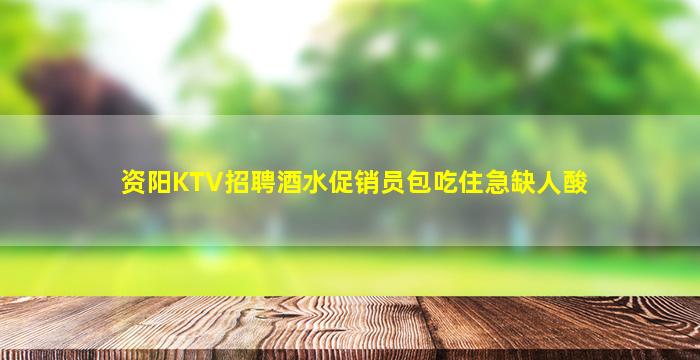 资阳KTV招聘酒水促销员包吃住急缺人酸